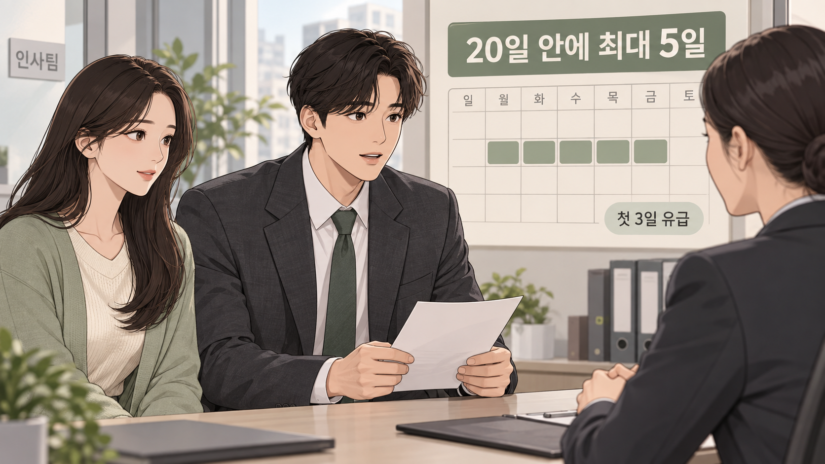 배우자 유산 사산휴가 기간 안내 웹툰