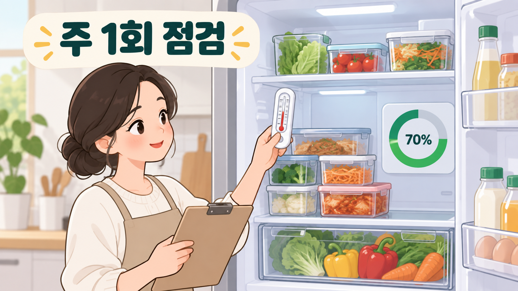 냉장고 주 1회 점검 체크리스트 카드
