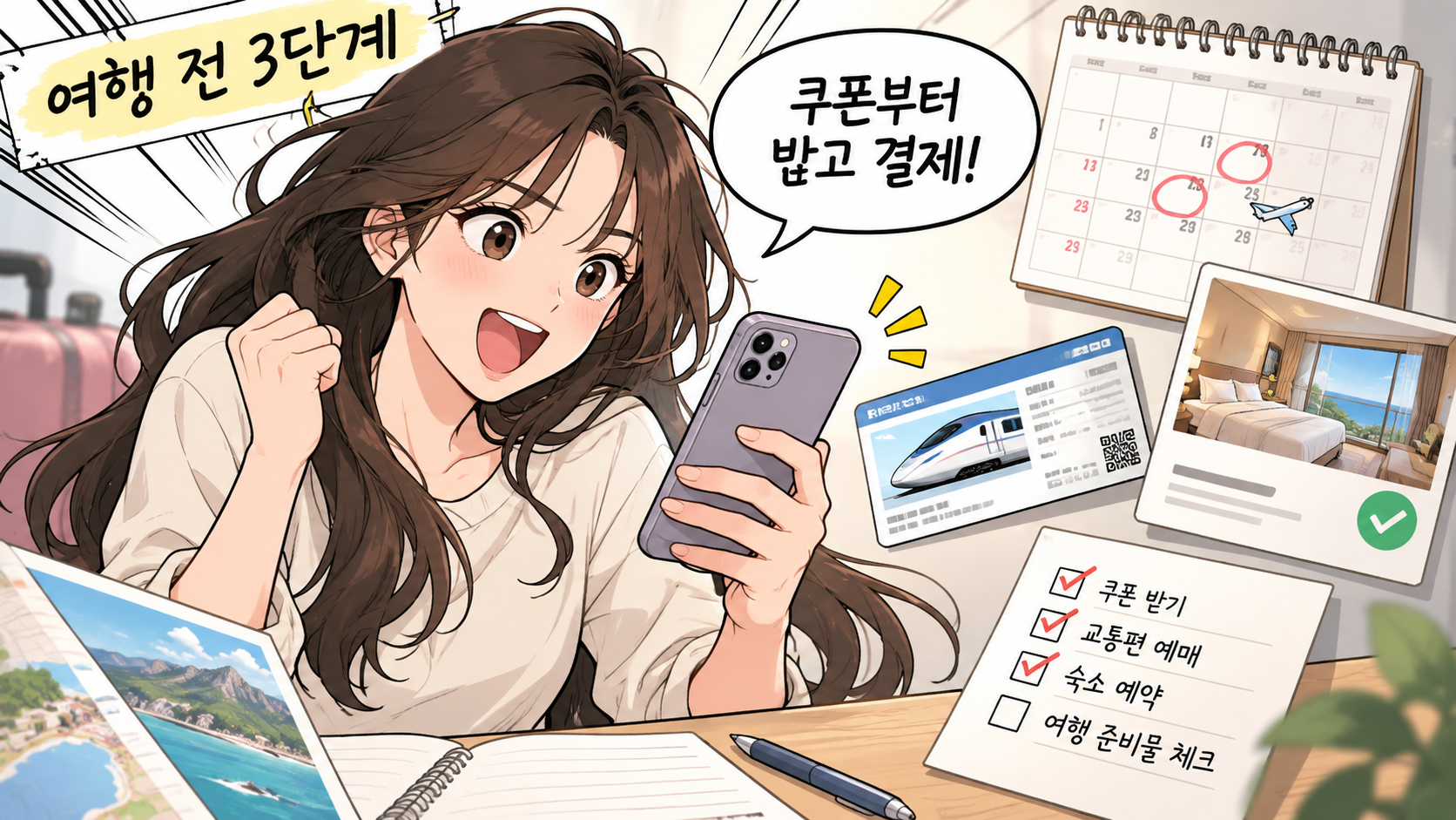 가을여행 할인 예약 체크리스트 웹툰